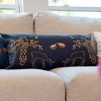Franz - Dark NIght - 13" x 26" Linen Lumbar Pillow