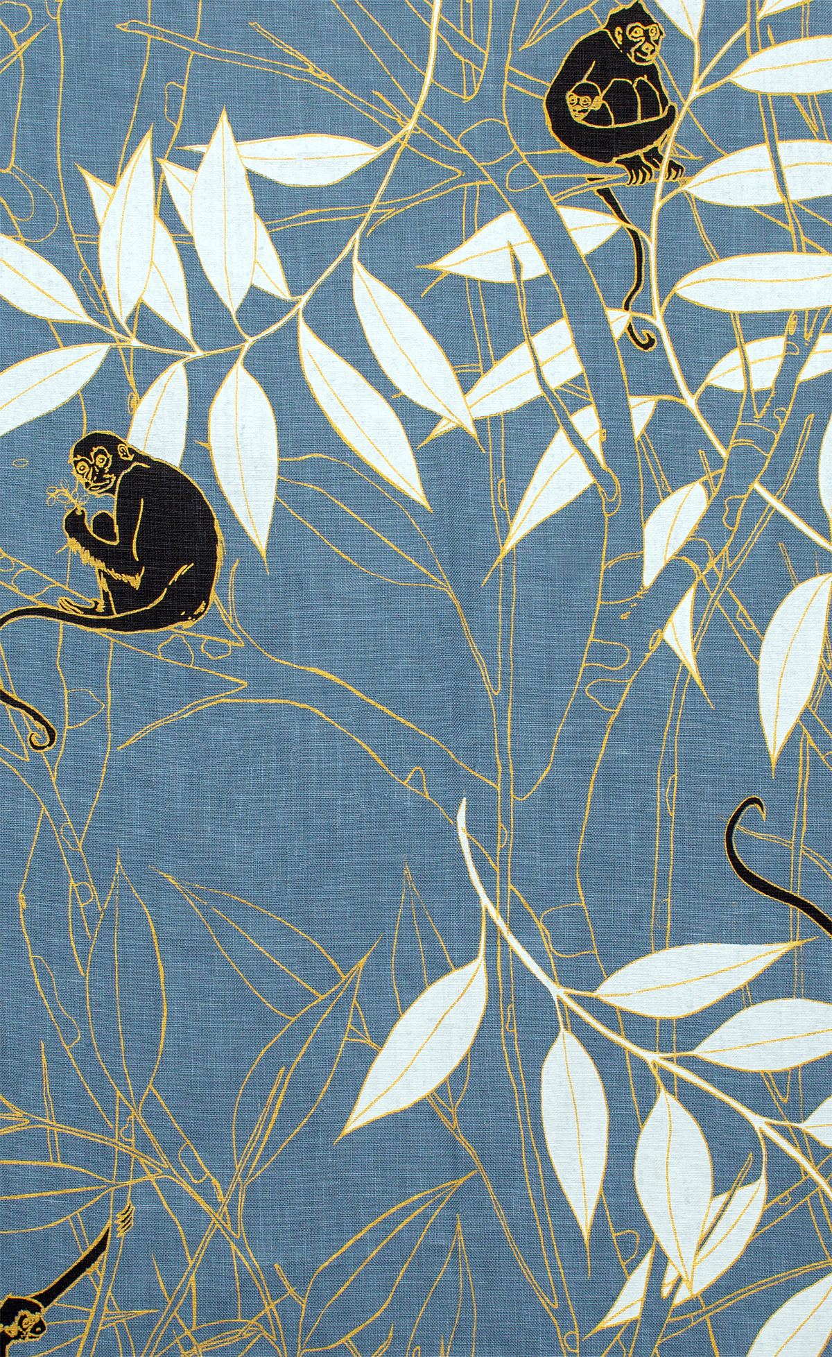 Spider Monkey - Monkeys Before Dawn - Linen Fabric