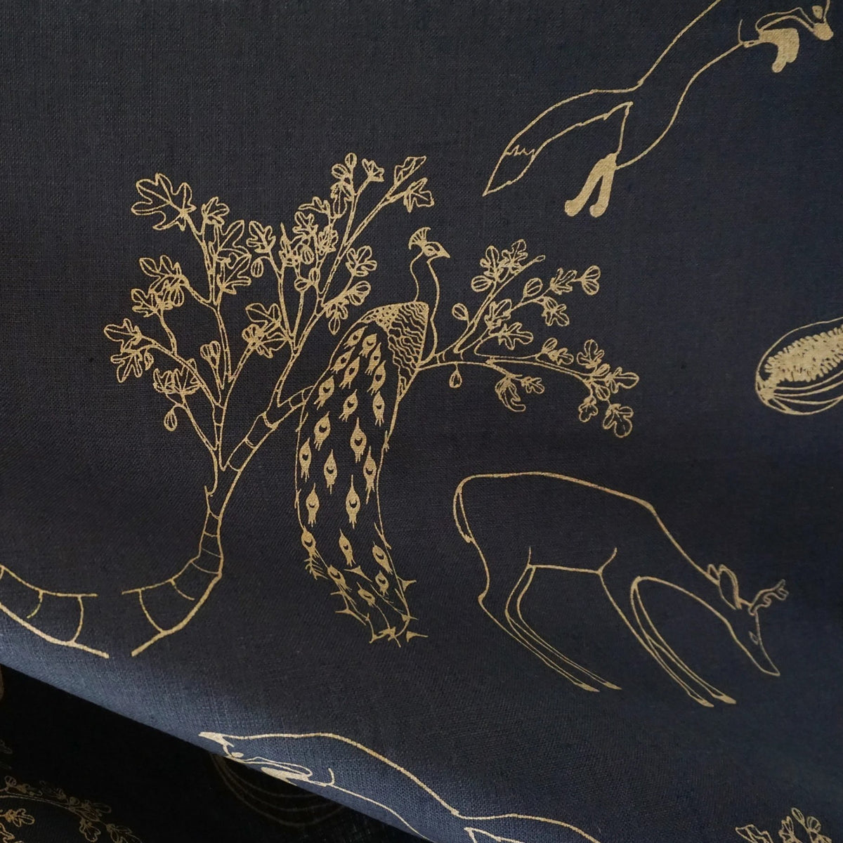 Franz - Dark Night - Linen Fabric